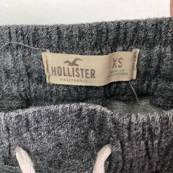 Hollister Cozy Gray Jogger Pants  Zipper Pockets Elastic With Tie Waist Women’s - Picture 9 of 9